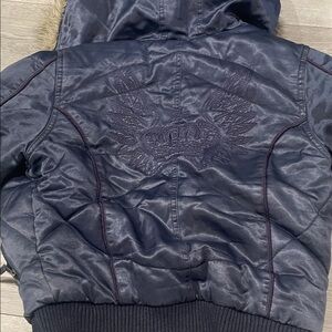 Women Navy blue Jacket with Embroidered Design